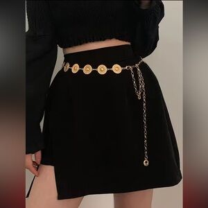 NWT - Body Chain Belt Gold With Hollow Circles Stylish Adjustable Trendy Boho